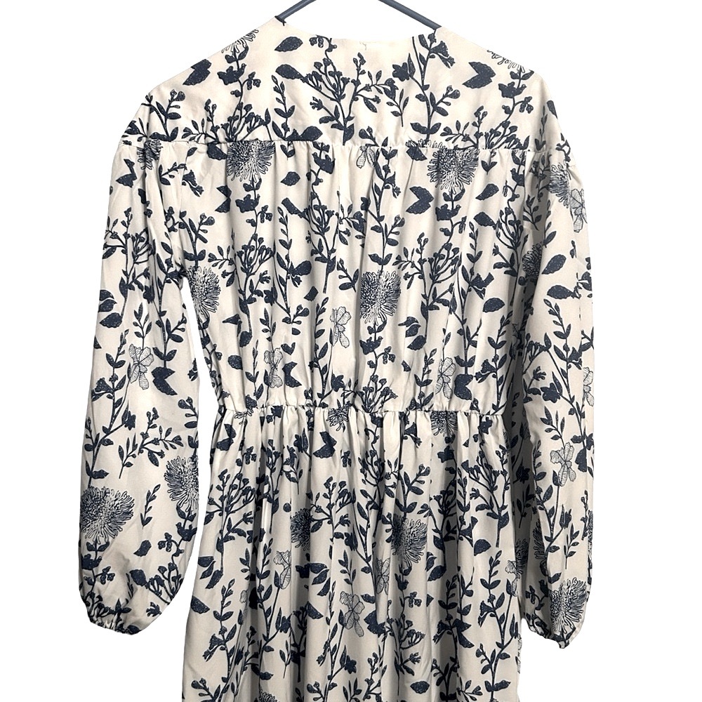 Floral Blue and White Women's Maxi Dress - Picture 6 of 6